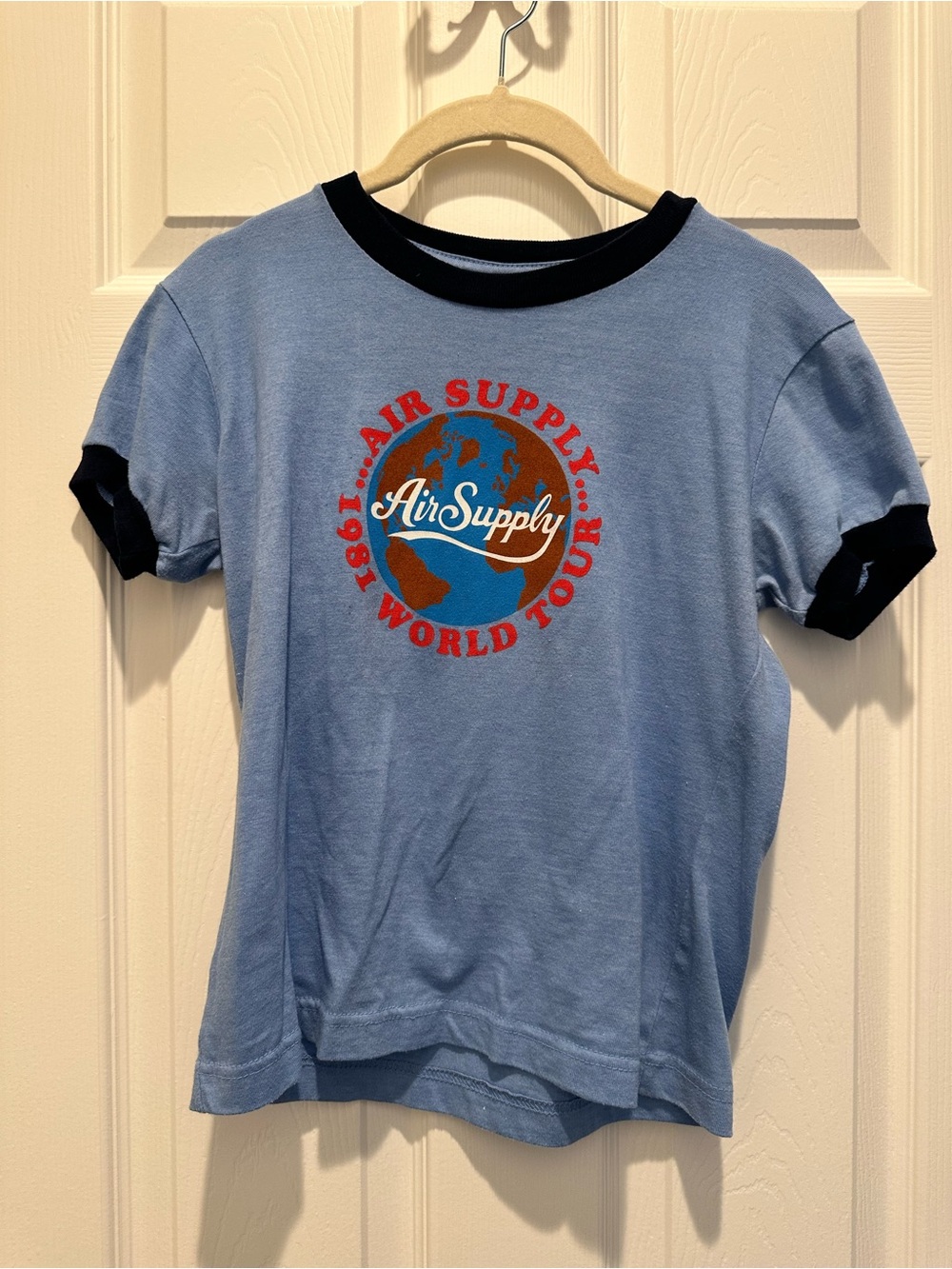 Women's Blue Air Supply World Tour 1981 Ringer Tee